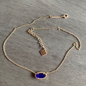 Kendra Scott Elisa Gold Pendant Necklace Cobalt